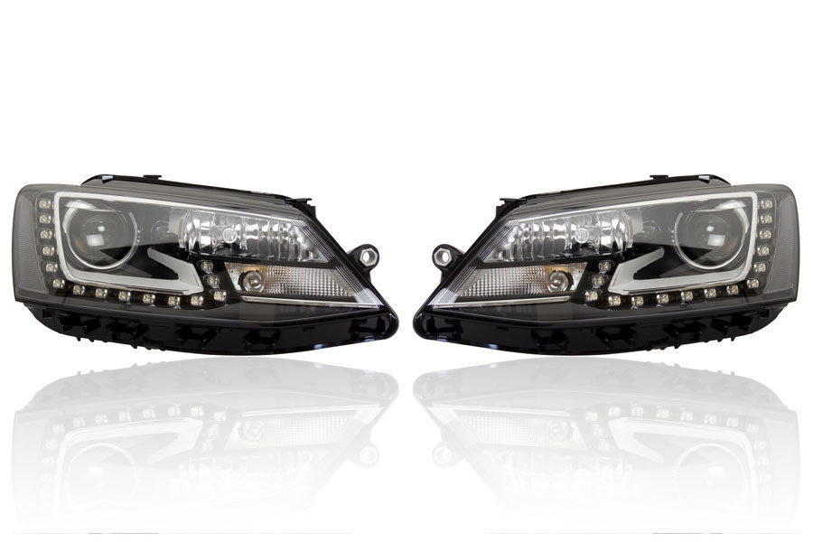 Bi-Xenon Scheinwerfer Set inkl. aLWR LED TFL für VW Jetta 5C