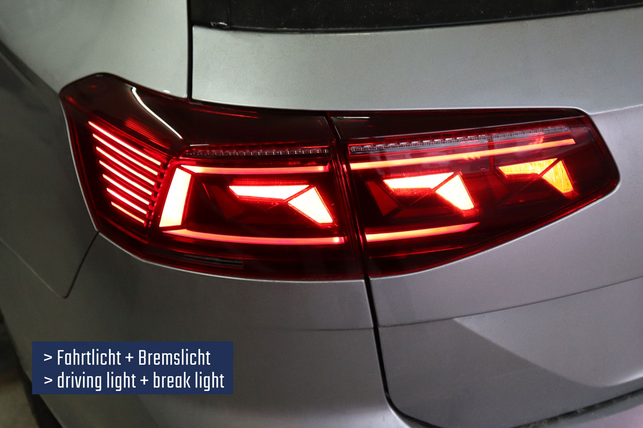 Complete kit of facelift LED taillights for VW Passat B8