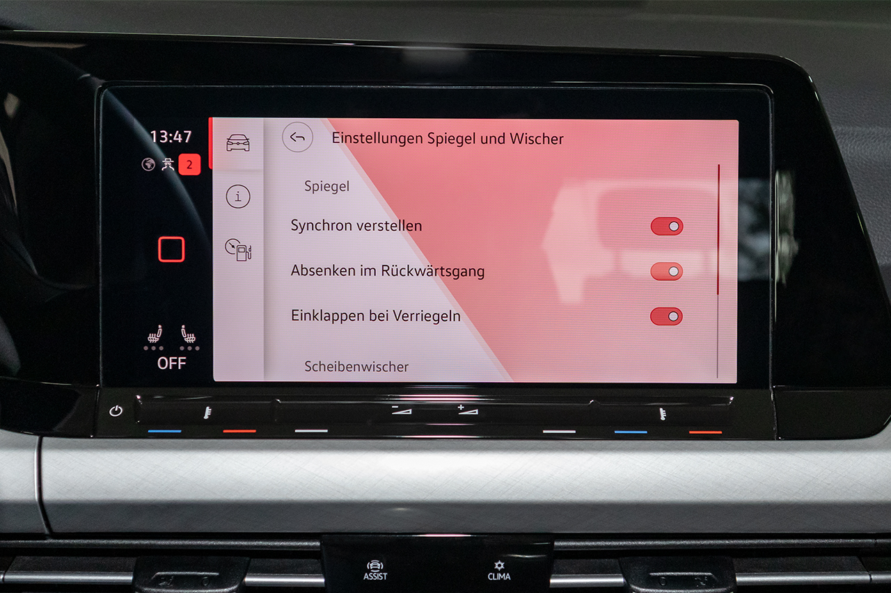 Komplettset anklappbare Außenspiegel für VW Golf 8 CD, CG