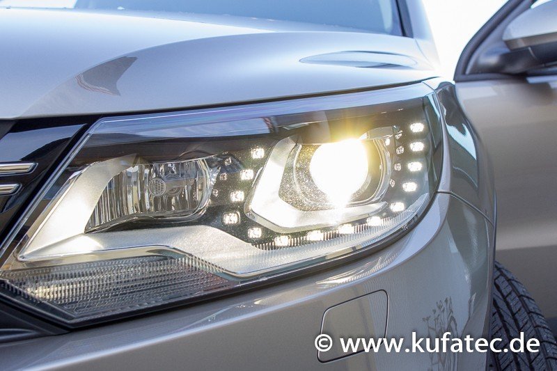 Bi-Xenon headlights LED DRL upgrade for VW Touareg 7P with, without air suspension