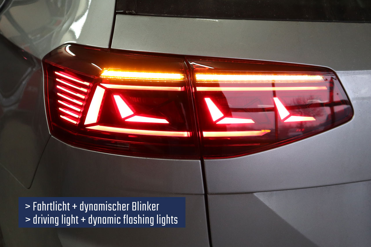 Complete set for retrofitting original Highline LED rear lights for VW Passat CB5