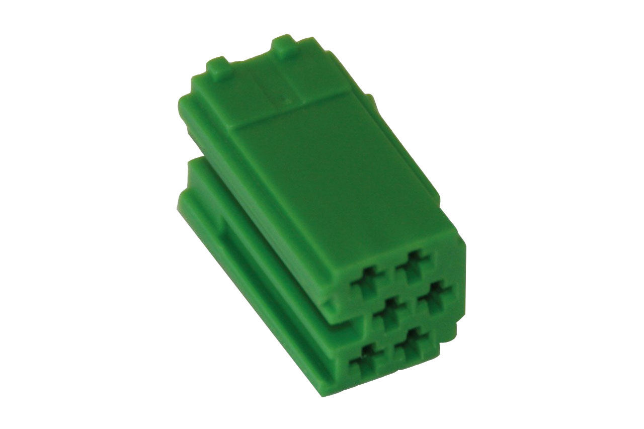 Reparatursatz Stecker 6 polig für MINI ISO Steckergehäuse grün