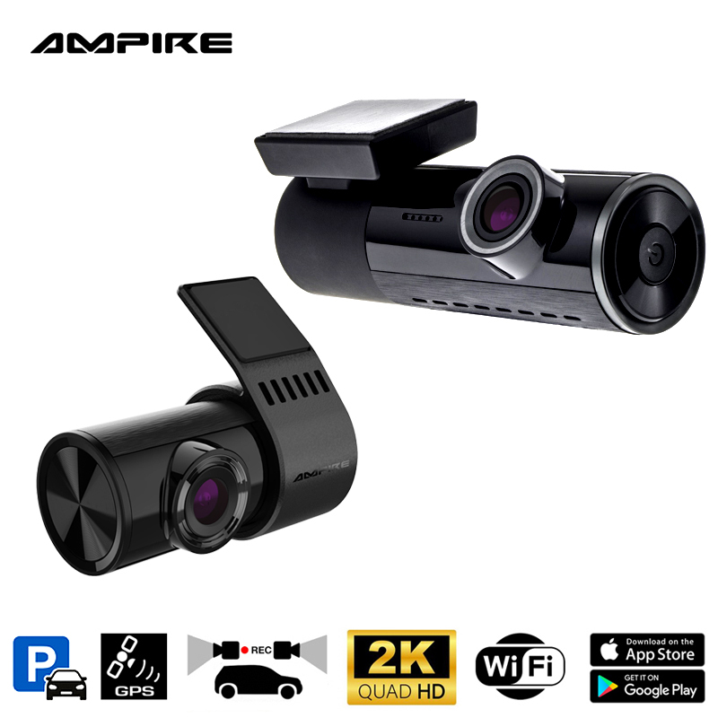 AMPIRE Dual-Dashcam, 2K Frontkamera und AHD Heckkamera, WLAN und GPS