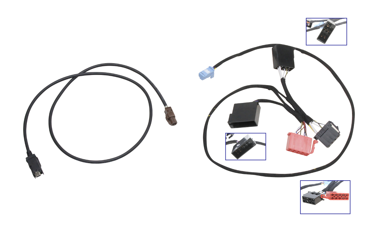 Wiring harness multimedia USB socket front for retrofitting Media Connect for Smart Fortwo/Forfour 453