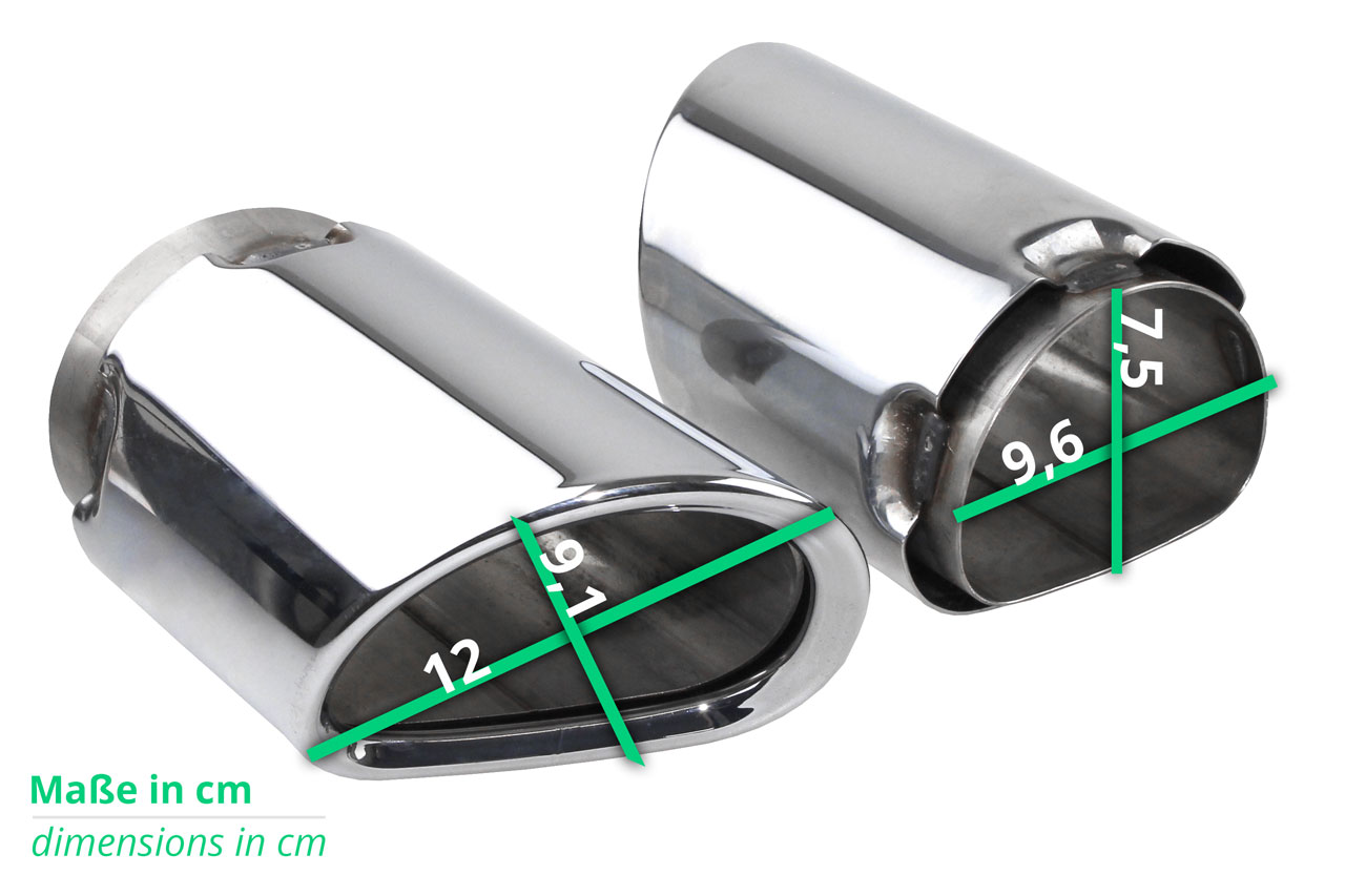 1 set of universal embellishers for exhaust tailpipes chrome